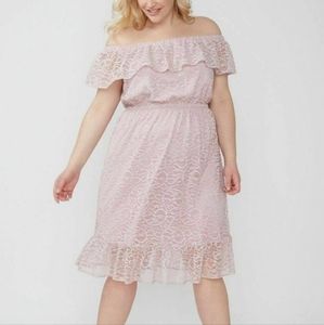 Lane Bryant lace off-the-shoulder knee-length dress